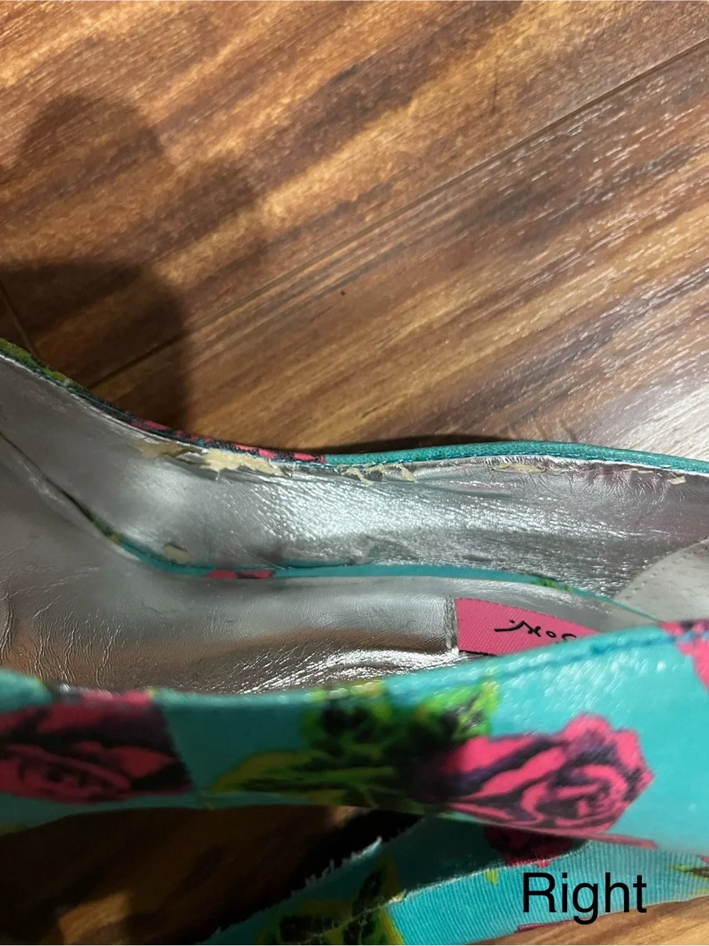 Betsey Johnson Meeva Turquoise Rose Platform Pumps Heels Size 7